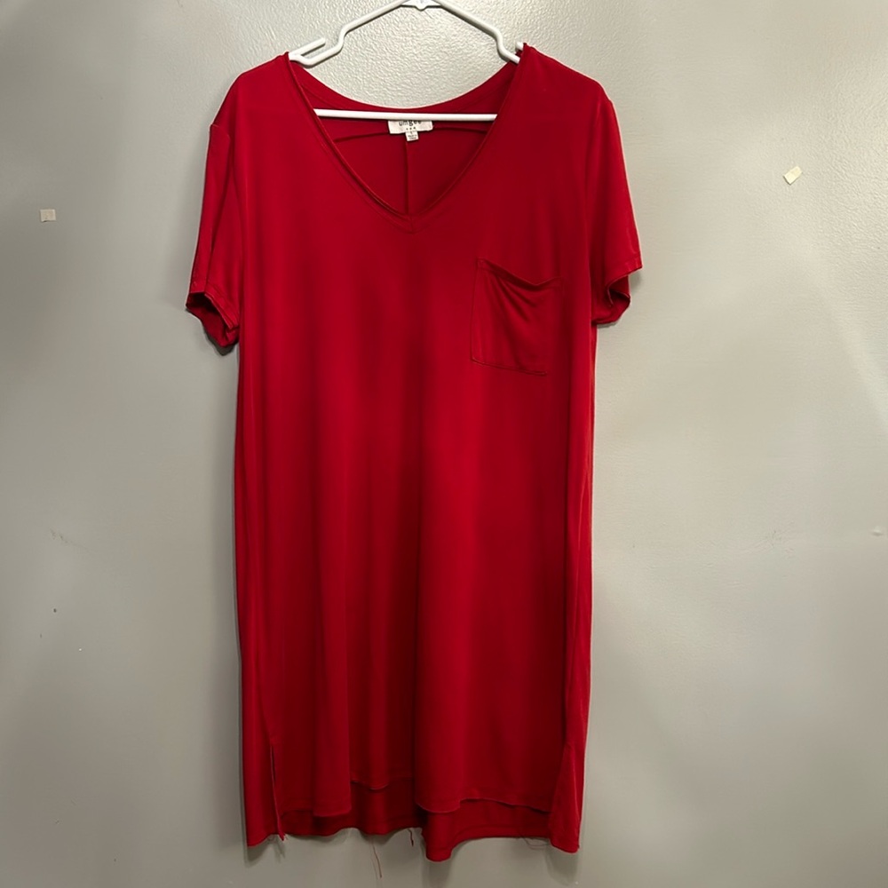 Red casual dress